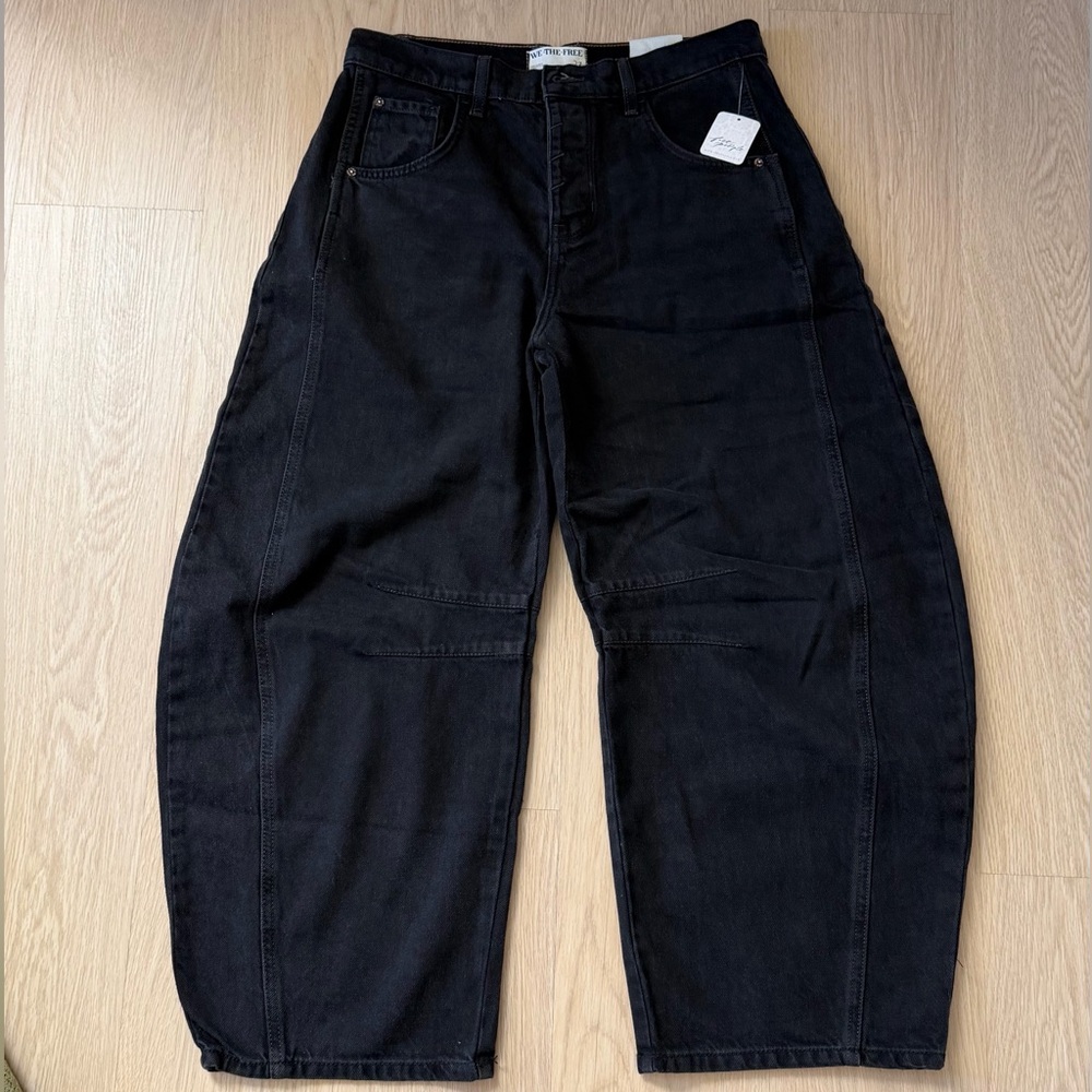 We The Free Good Luck Mid Rise Barrel Jeans